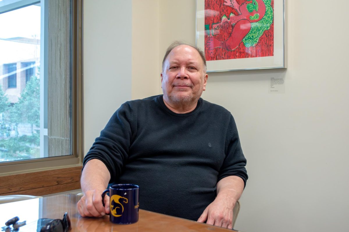 Tracy Laux, Kent State faculty senate President, sits for a portrait on Thursday, April 3, 2025.