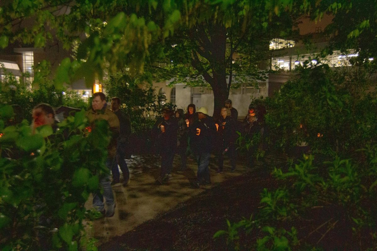 KSU Students, Alumni, and Kent Civilians walk with vigils for the anniversary of May fourth on May 3, 2025.