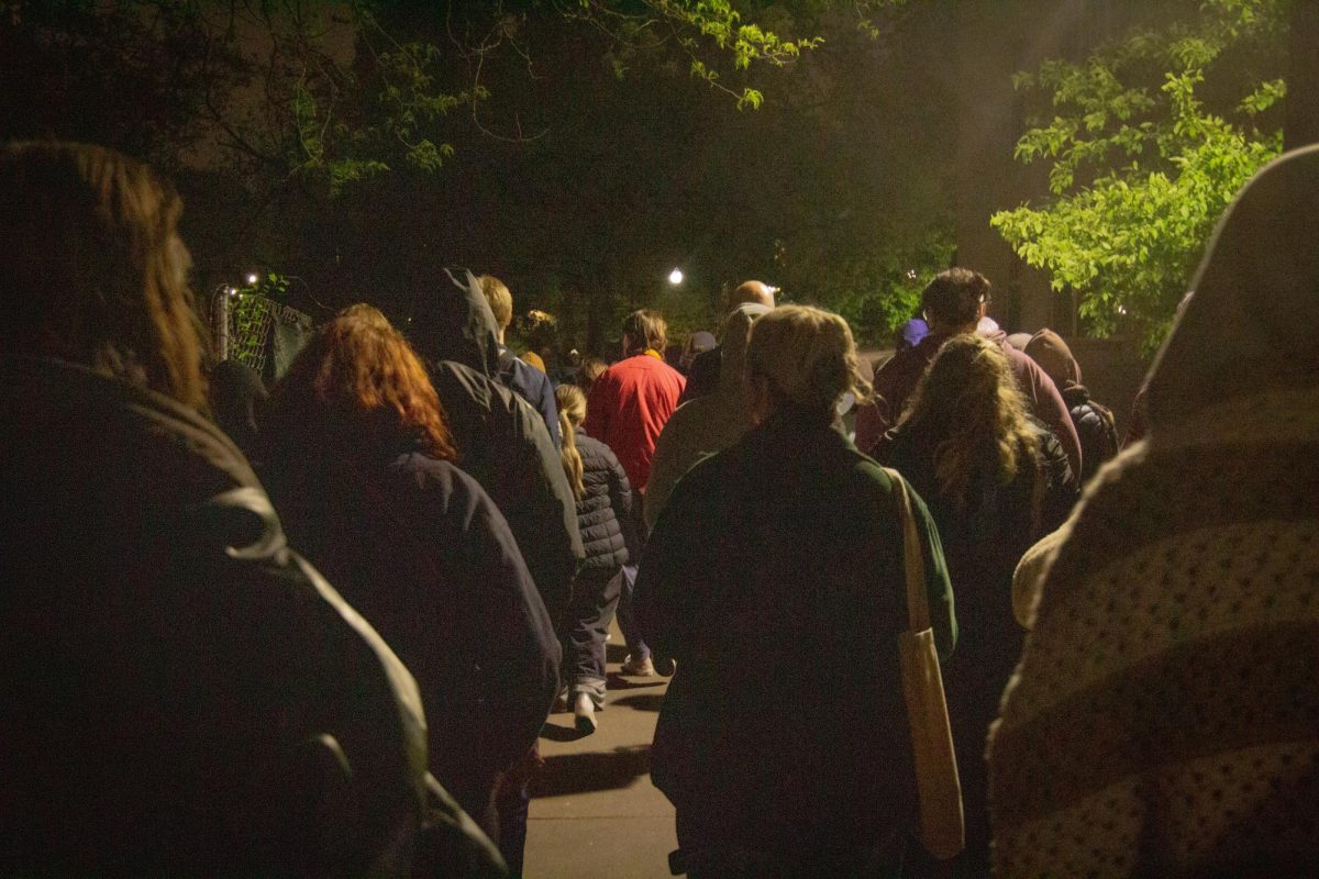 KSU Students, Alumni, and Kent Civilians walk with vigils for the anniversary of May fourth on May 3, 2025.