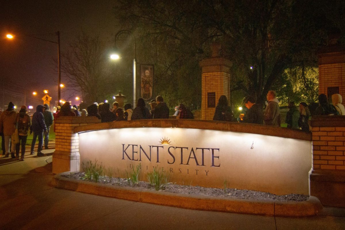 KSU Students, Alumni, and Kent Civilians walk with vigils for the anniversary of May fourth on May 3, 2025