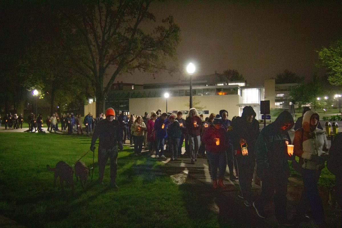 KSU Students, Alumni, and Kent Civilians walk with vigils for the anniversary of May fourth on May 3, 2025.