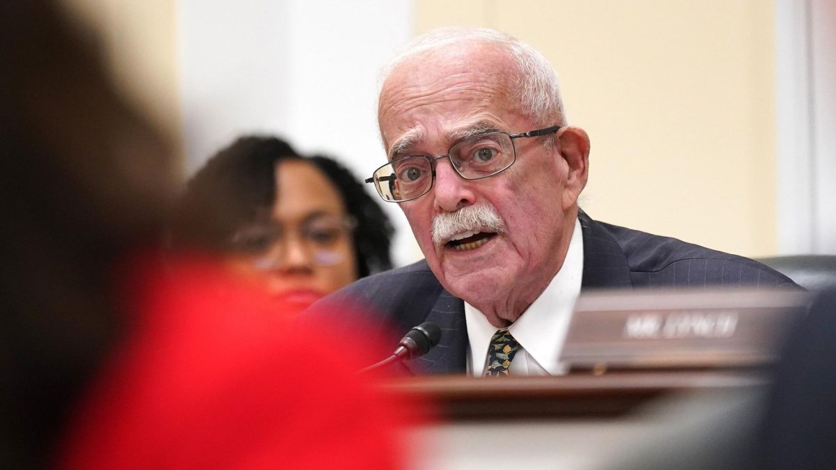 House Oversight Committee Ranking Member Gerry Connolly (D-VA) questions witnesses during a House Oversight and Government Reform Subcommittee on Delivering on Government Efficiency hearing in the Rayburn House Office Building on February 12, 2025, in Washington, DC.