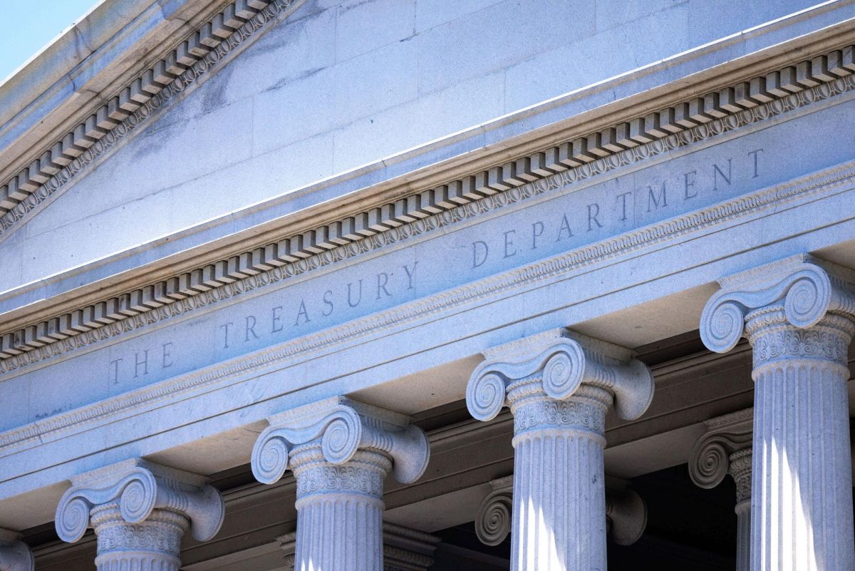 The Treasury Department Building in Washington, DC, is seen here on May 10. The Trump administration’s Department of Government Efficiency can now access sensitive Treasury Department systems.