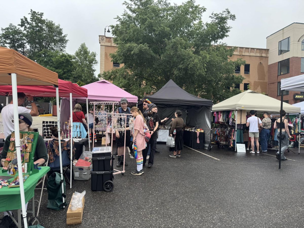 During the Kent Pride Market, attendees shopped at locally owned LGTBQ+ businesses on Saturday, June 14, 2025. (Claire Duber).