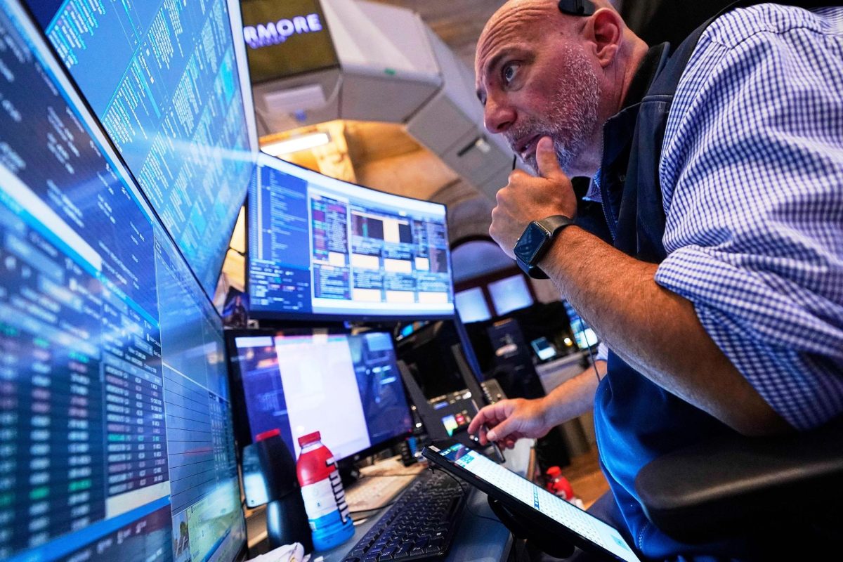 Trader Vincent Napolitano works on the floor of the New York Stock Exchange on June 25, 2025.