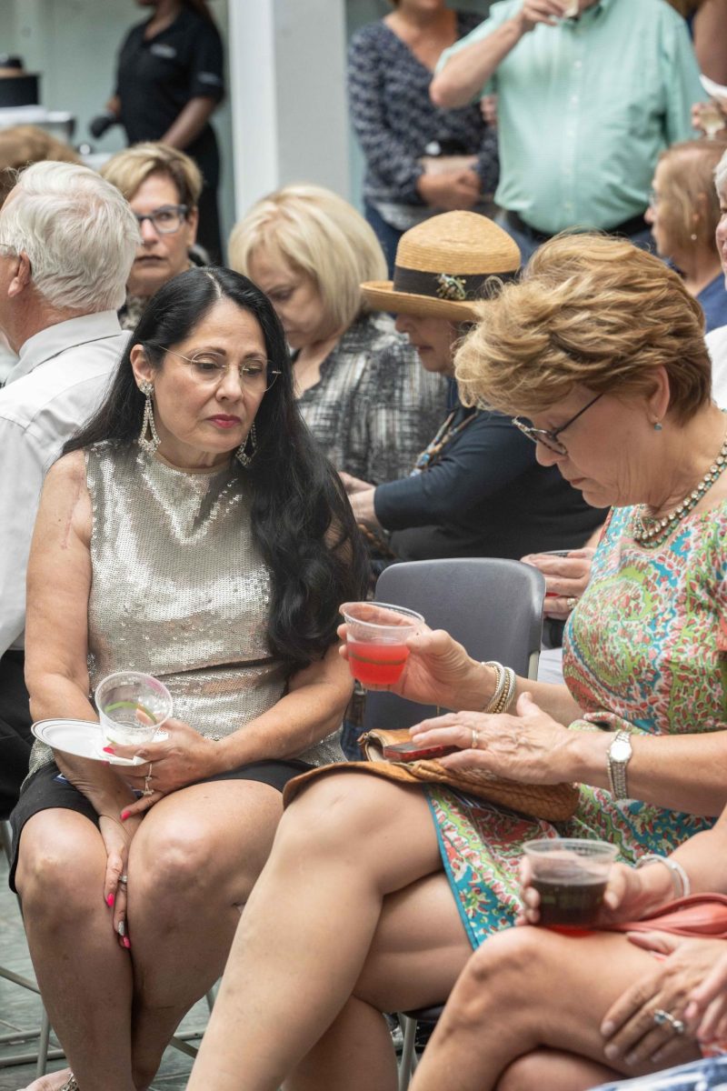 Lisa Devenedictis and Sandy Mccaffery attend the Sparkle event at the Fashion Museum. 