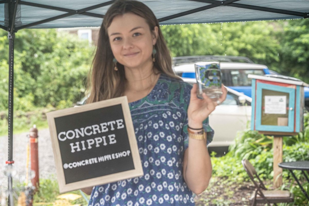 Abby Riley is the owner of Concrete Hippie Shop, and her booth was at the Vintage pop-up at Scribbles Coffee. 