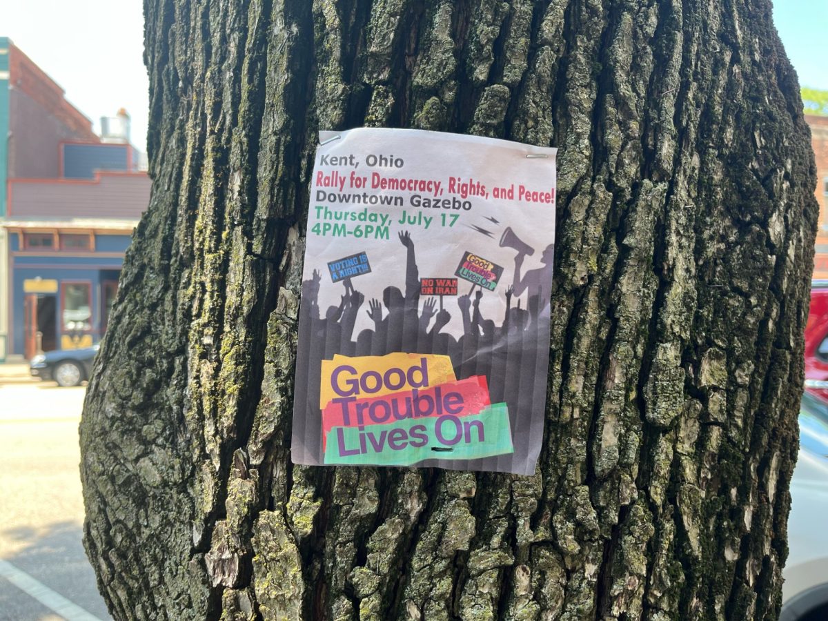 A flyer for the Good Trouble Lives On protest in downtown Kent on Thursday, July 17.