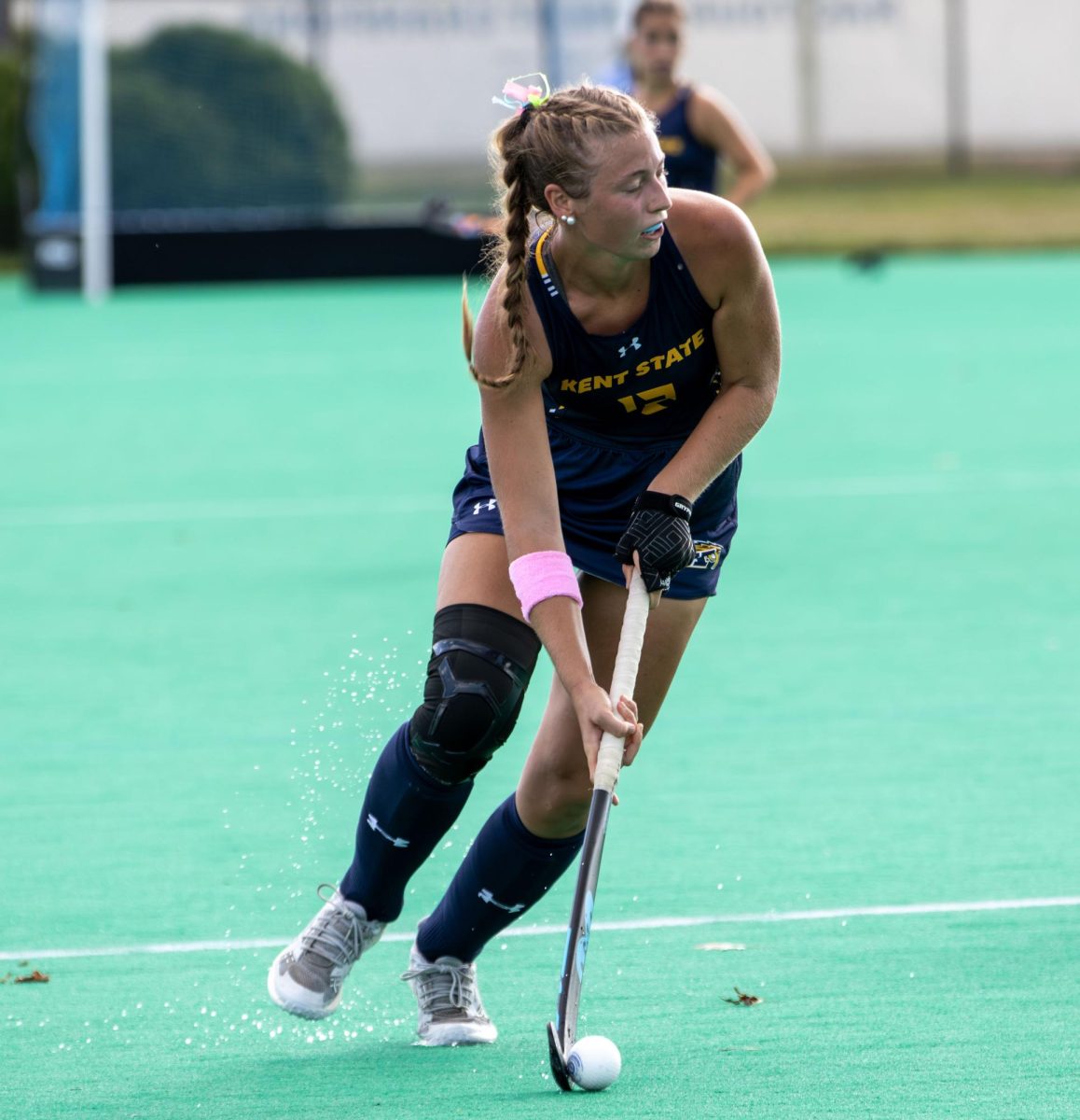 Kent junior midfielder, Ashlyn Taylor controls the ball during their game against Miami of Ohio on Friday, Sept. 26, 2025.

Kent 12