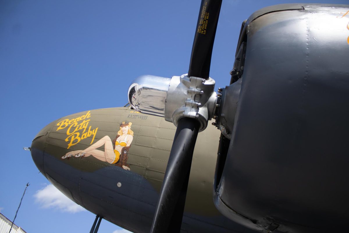 The C-53 Skytroper, known as "Beach City Baby" is shown to the attendees of the Aeronautics and Engineering Expo on Saturday, Sept 6, 2025. 