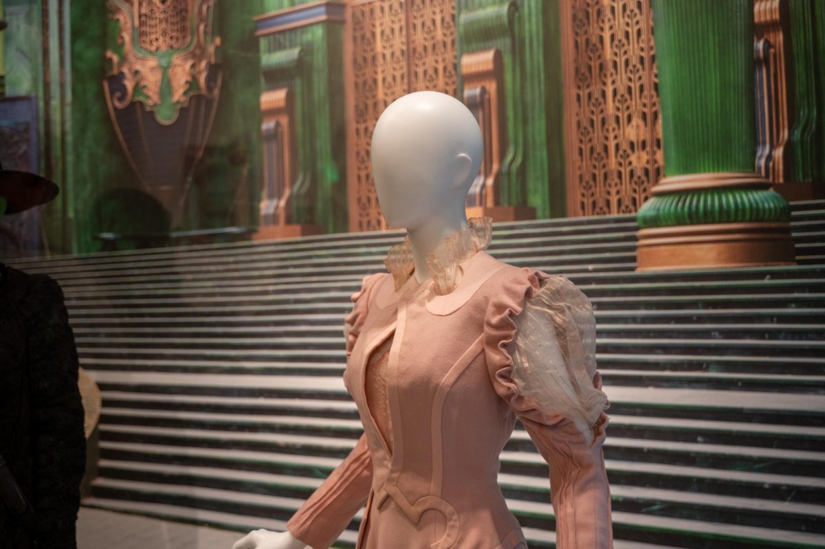 The original costume for Wicked's own Glinda designed by Pail Tazewell sits in the Kent museum located at 515 Hilltop Drive on Sept. 18, 2025.