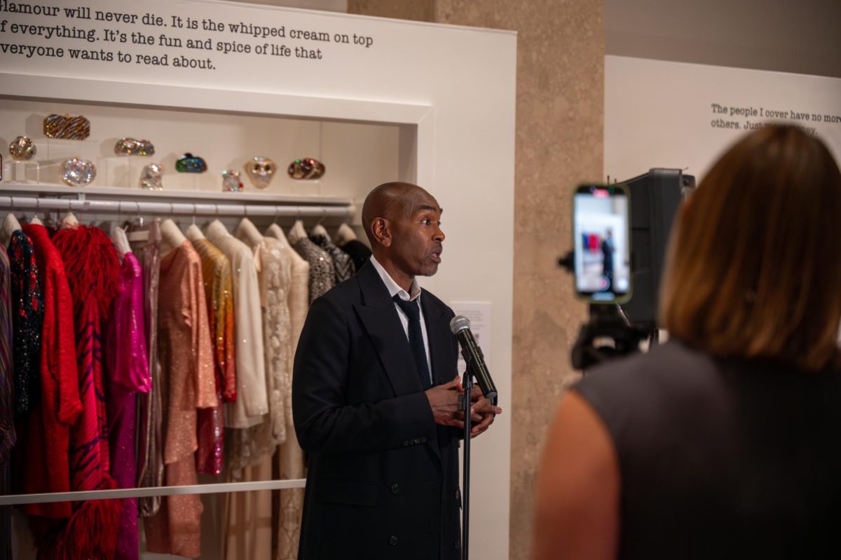 Wicked and Hamilton designer, Paul Tazewell, talks to reporters in the Kent museum on Sept. 18, 2025.
