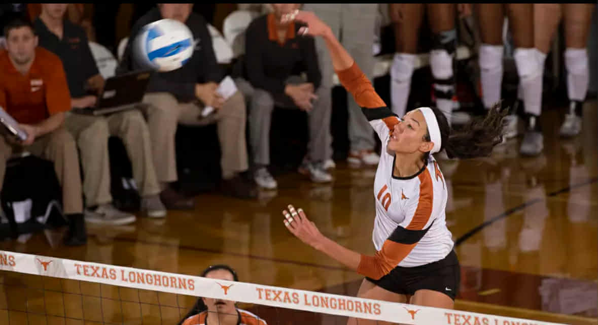 Haley Eckerman playing for the Texas Longhorns
