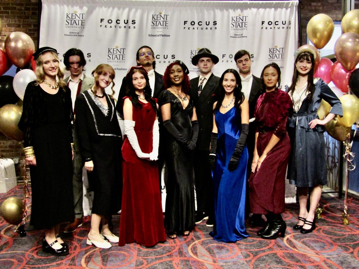The models of the Kent State University's Downtown Abbey fashion show after walking on Friday Sept. 5, 2025