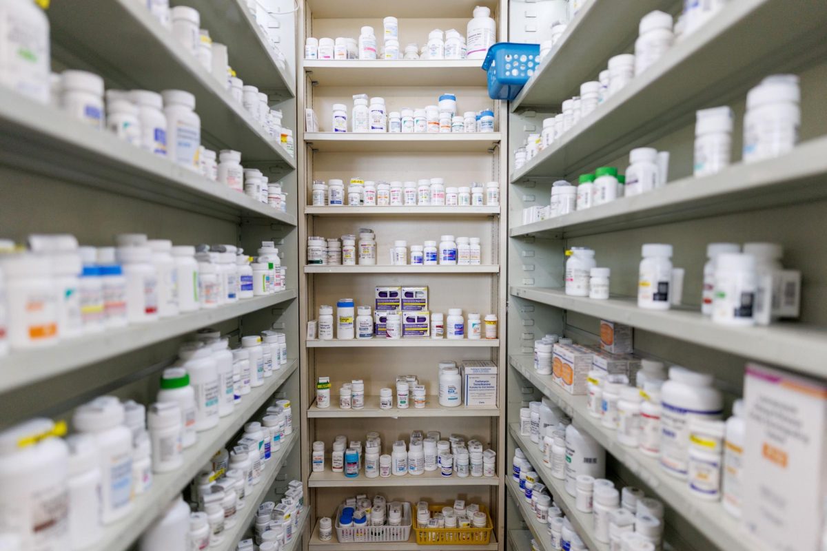 Prescription drugs are seen inside a Los Angeles pharmacy in August.