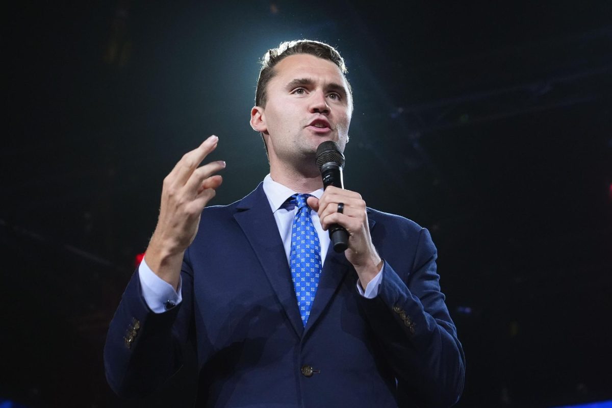 Charlie Kirk speaks at a Turning Point event in September 2024, in Mesa, Arizona.