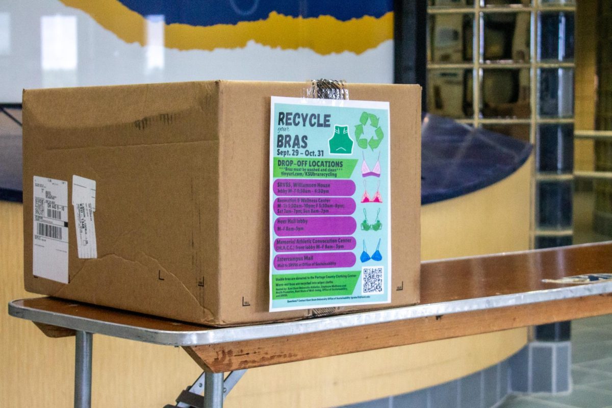 One of the Bra Recycling Drive donation dropoffs in the M.A.C. Center on Friday, Oct. 3, 2025.