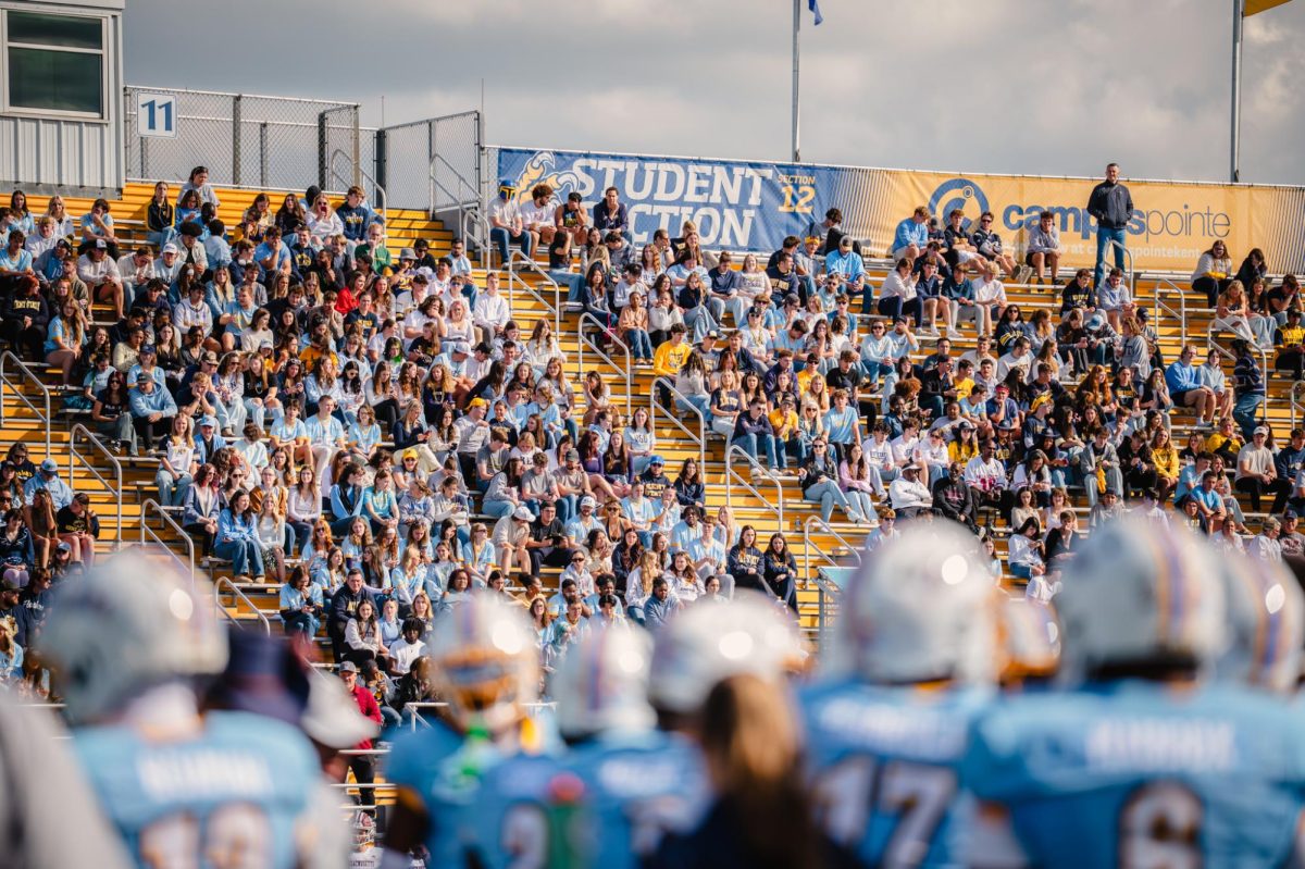 Kent fans and students fill the stands at the Homecoming game against UMass on Oct. 11, 2025.