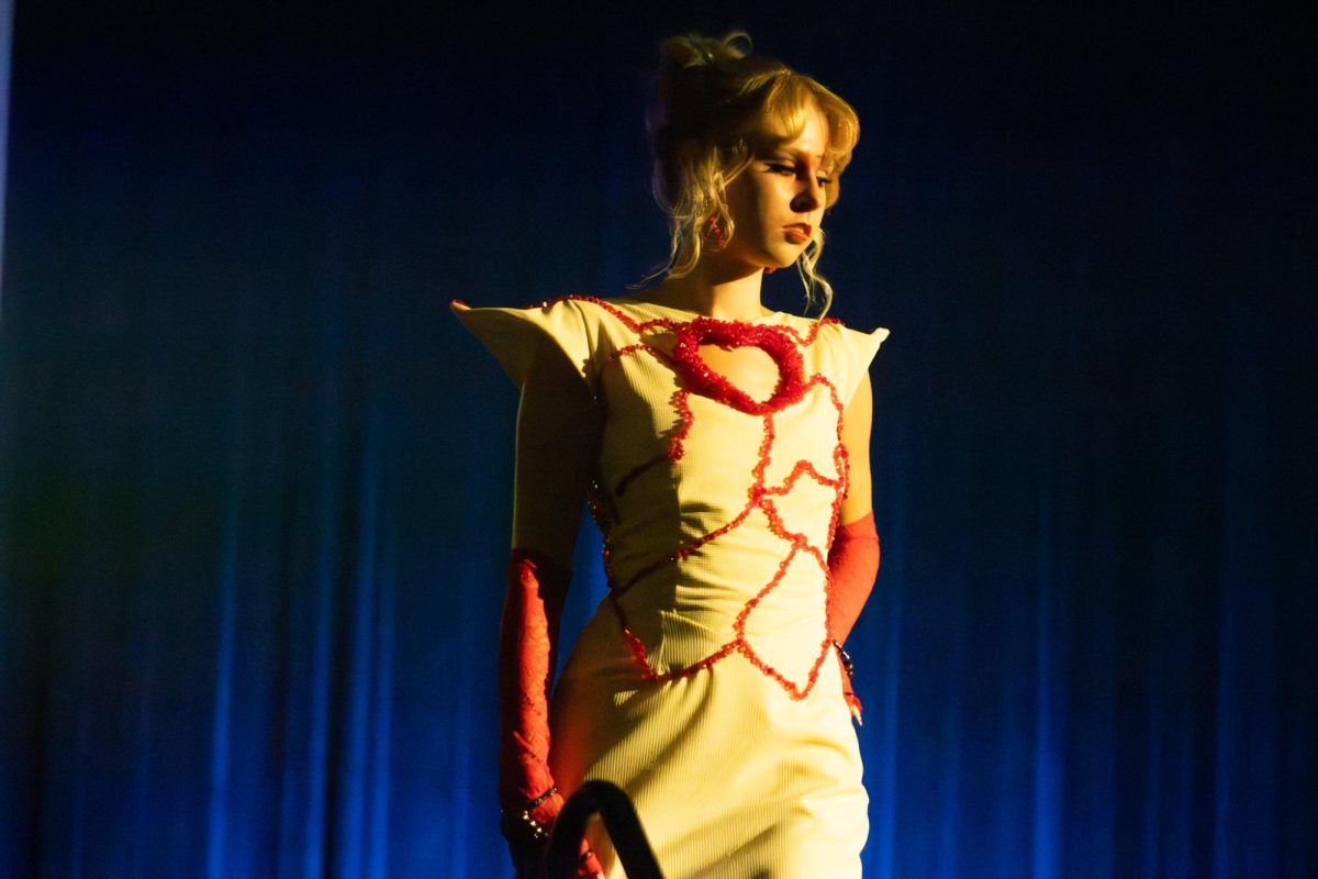 Eleanor Bartley struts the Kent ballroom stage wearing a piece made by Victoria Austin at Modesta fashion show October 18, 2025