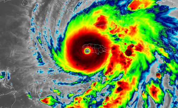 Hurricane Melissa as seen around noon ET on October 28.
