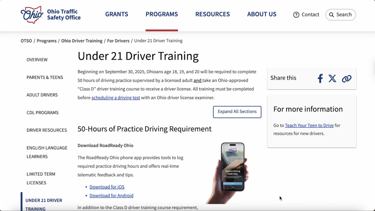New Ohio law enforces mandatory drivers' ed for all under 21