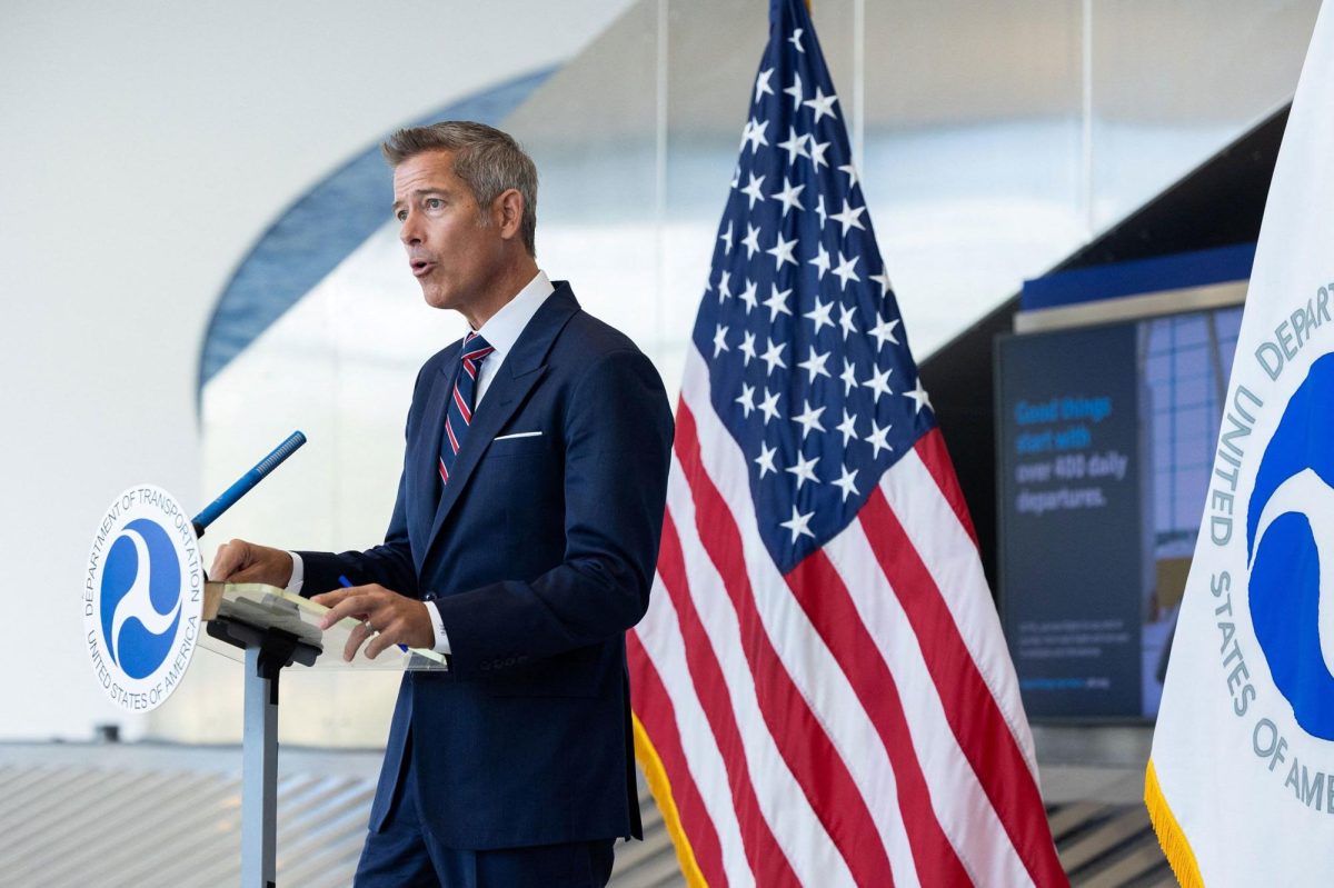 Transportation Secretary Sean Duffy speaks during a press conference to discuss the impact of the government shutdown on air safety workers and travel at Philadelphia International Airport in Philadelphia, Pennsylvania on October 24.