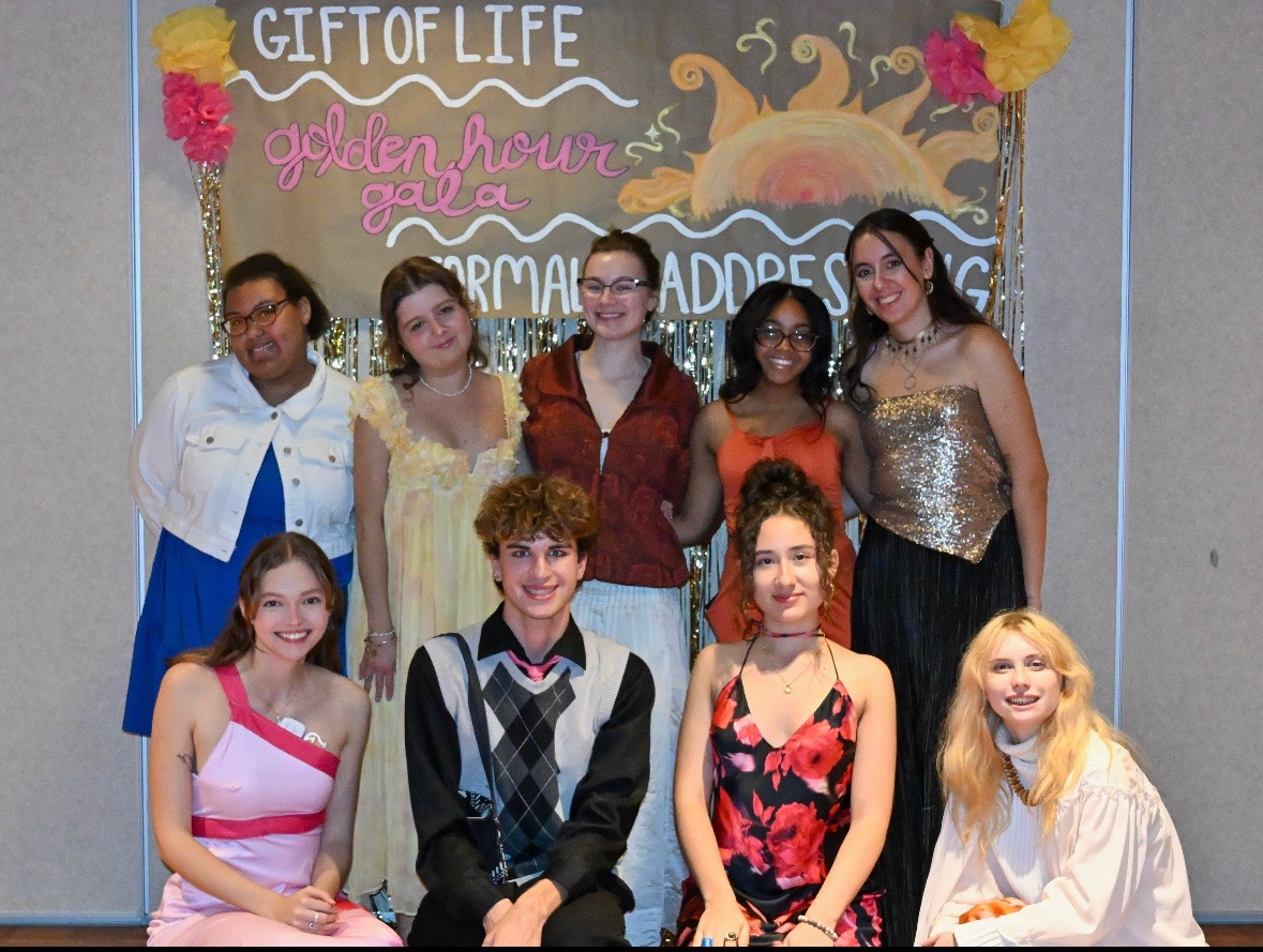 Members of Formally AdDressing poses for a photo during the organization's "Golden Hour Gala" in collaboration with Gift of Life on Saturday, Oct. 25, 2025. Photo courtesy of Brianna Hieber.