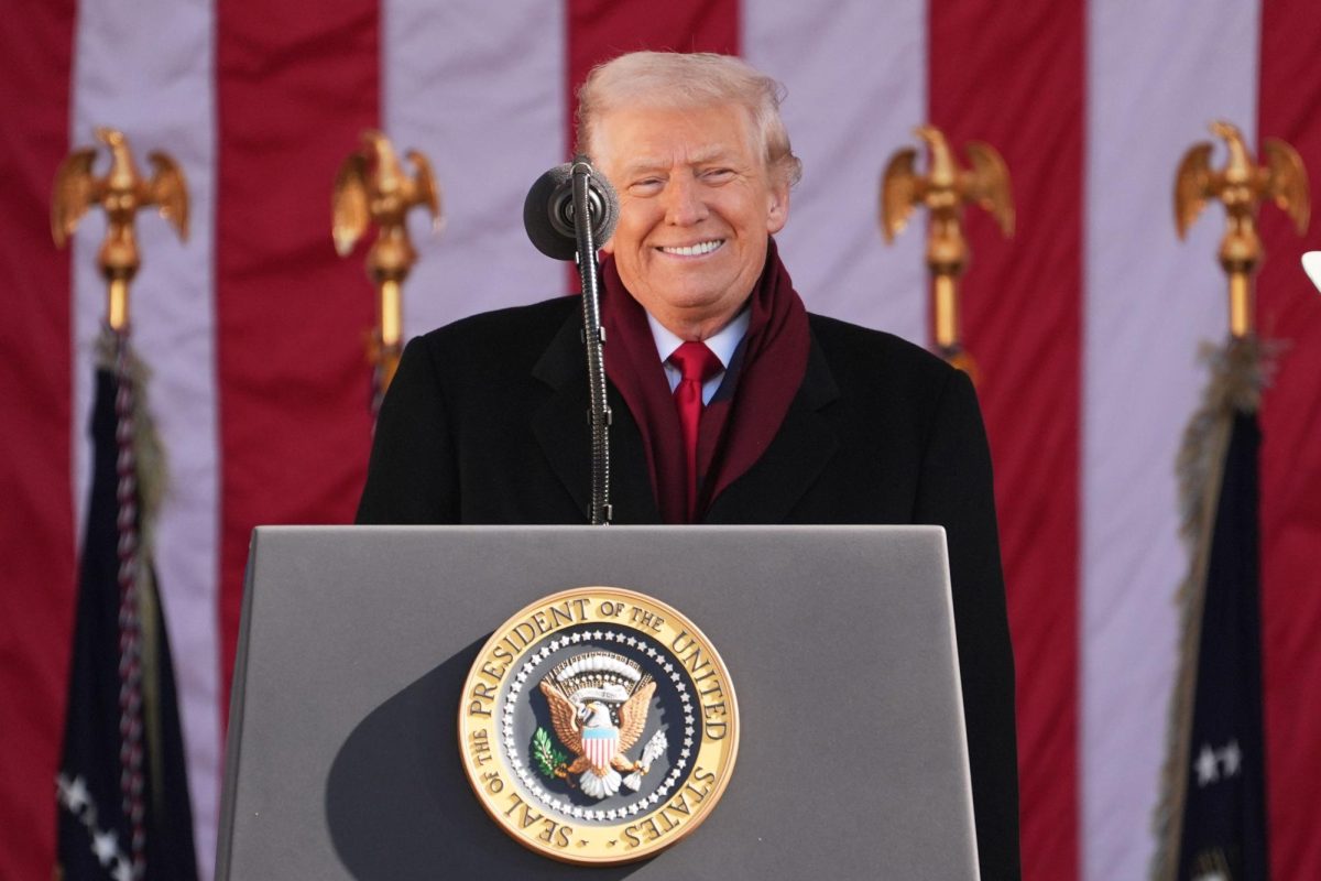President Donald Trump speaks during an event to mark Veterans Day at Arlington National Cemetery in Arlington, Virginia, on November 11.