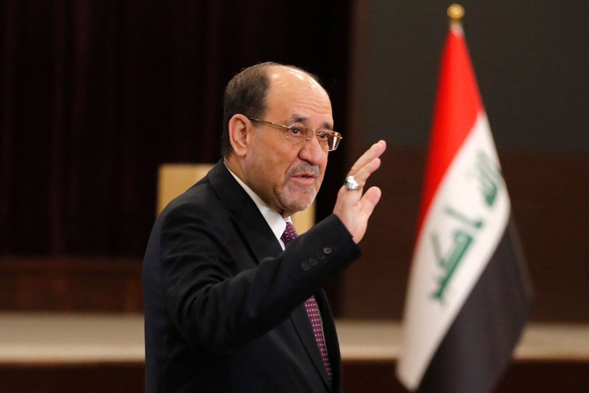 Former Iraqi Prime Minister Nouri al-Maliki leaves after casting his ballot in the parliamentary elections at a polling station in Baghdad on November 11.