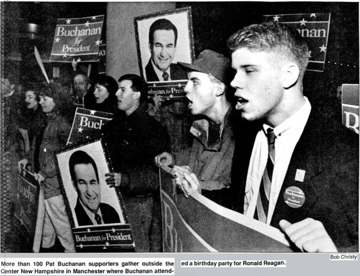 A political photo spread by Bob Christy appears on page 10 in the 1992 Valentine's Day edition of The Daily Kent Stater. 