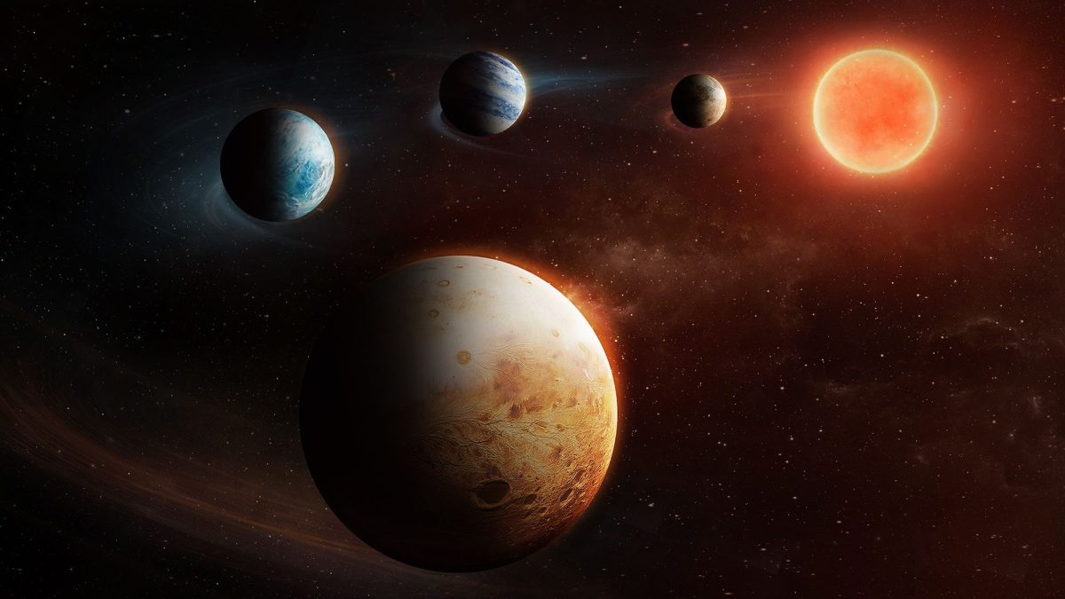 An artist's impression shows the "inside out" planetary system around the star LHS 1903. ESA - CNN Newsource