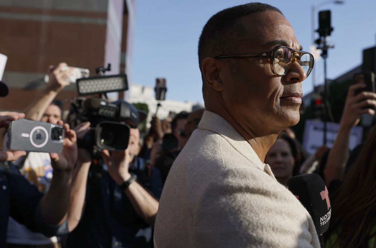Journalist Don Lemon speaks to reporters outside federal court in Los Angeles on January 30, following his release from custody.