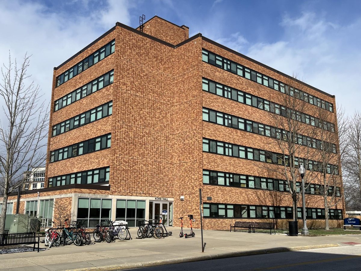 The front of Korb Hall, the former home of the LGBTQ+ Living Learning Community, March 17, 2026.