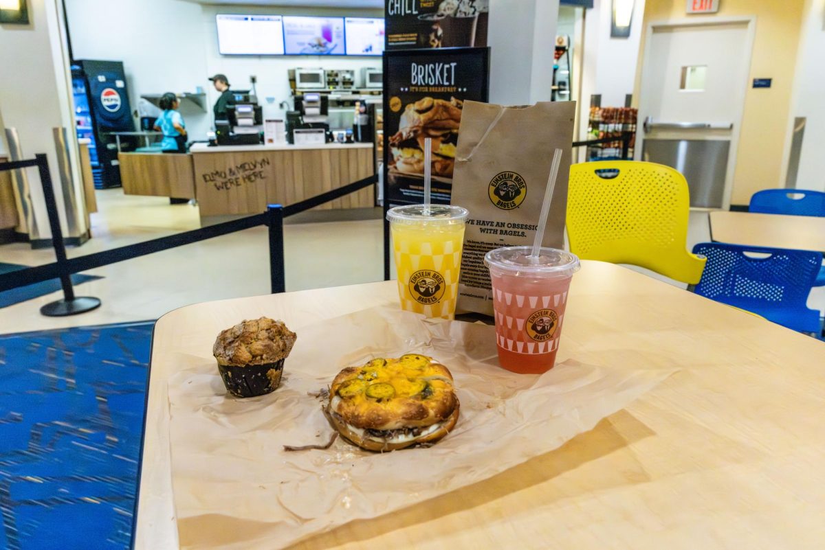 Various options for Einstein Bros breakfast on April 2, 2026.