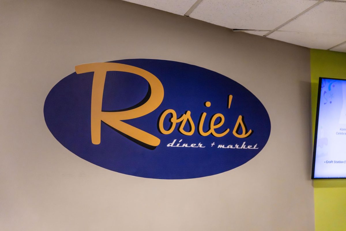 Signage at Rosie's on April 2, 2026.
