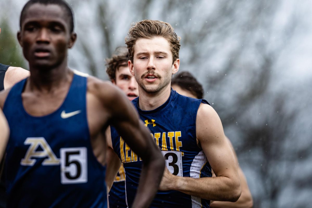 Kent junior Jack Curtis competes in the distance events at the Northeast Ohio Open on April 10, 2026.
