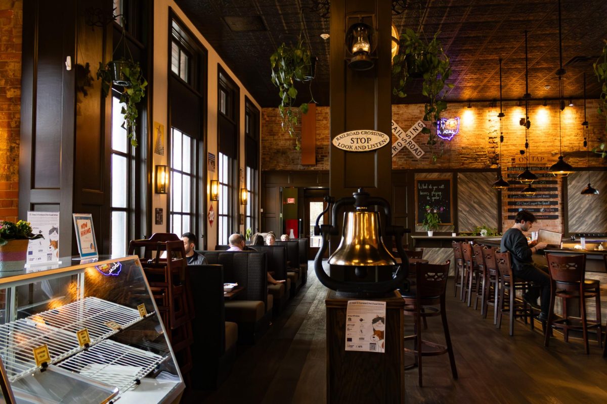 The interior view of Over Easy at the Depot in Kent, OH. 
