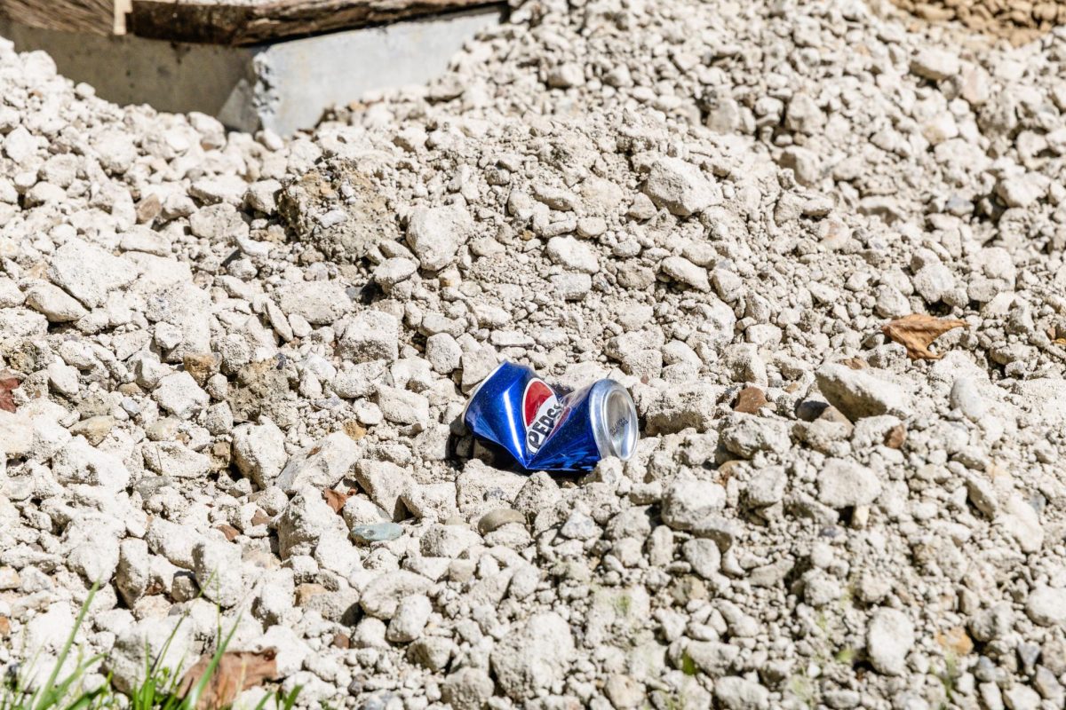 Trash mixed in with construction on Horning road on May 31, 2026.